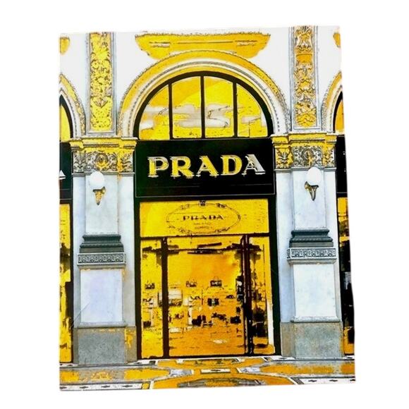 PRADA Storefront Gold Foil Canvas Wall Art 16” x 20” - Picture 3 of 3
